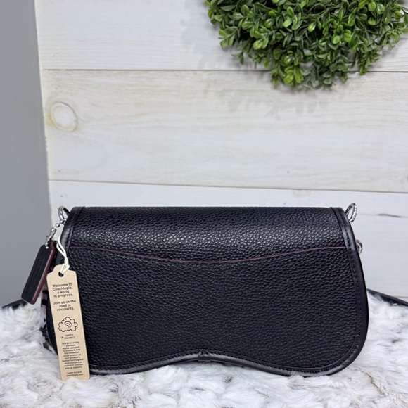 Coachtopia Wavy Dinky CK113 Black w/ Tortoise Chain with Dust Bag and Crossbody - Picture 3 of 13